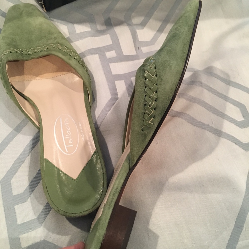 Green Suede Slides From Talbots - Size 5 - image 4